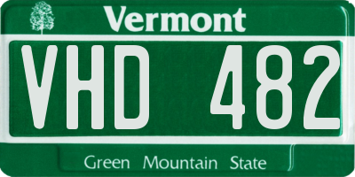 VT license plate VHD482