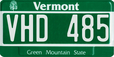 VT license plate VHD485