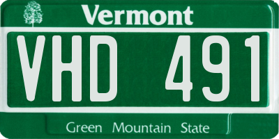 VT license plate VHD491