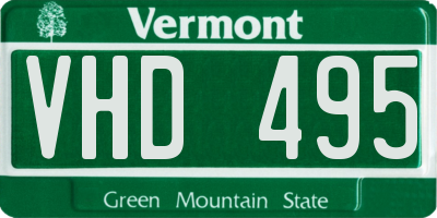 VT license plate VHD495