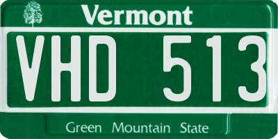 VT license plate VHD513