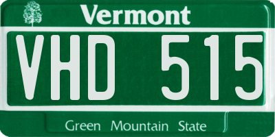 VT license plate VHD515