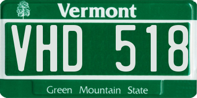VT license plate VHD518