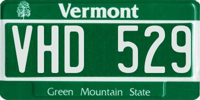 VT license plate VHD529