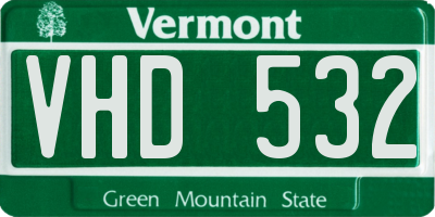 VT license plate VHD532