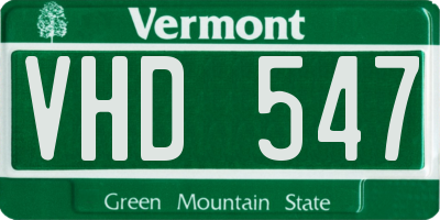 VT license plate VHD547