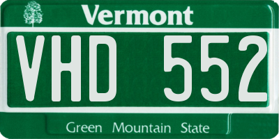 VT license plate VHD552