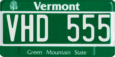 VT license plate VHD555