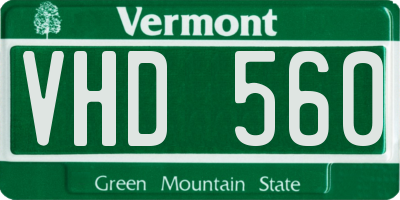 VT license plate VHD560