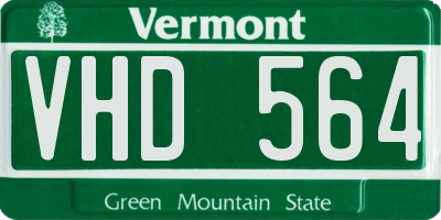 VT license plate VHD564