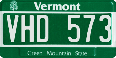 VT license plate VHD573