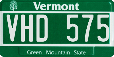 VT license plate VHD575