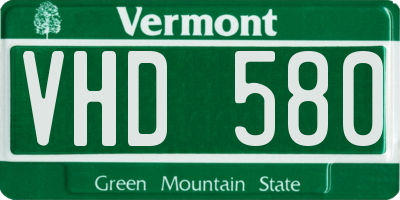 VT license plate VHD580