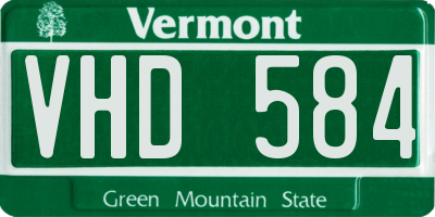 VT license plate VHD584
