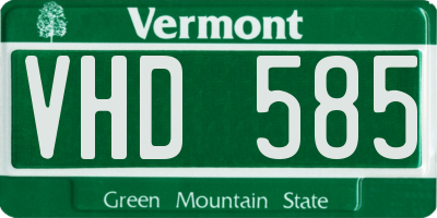 VT license plate VHD585