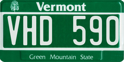 VT license plate VHD590