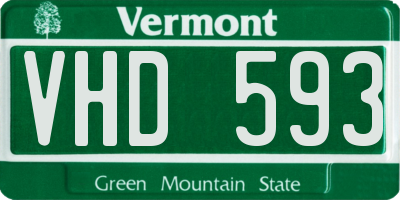 VT license plate VHD593