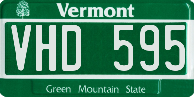 VT license plate VHD595