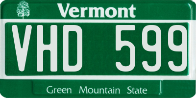 VT license plate VHD599