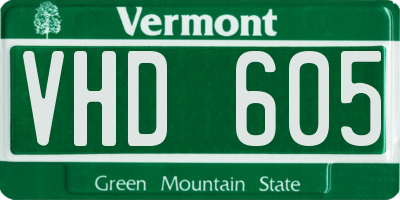 VT license plate VHD605