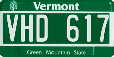 VT license plate VHD617