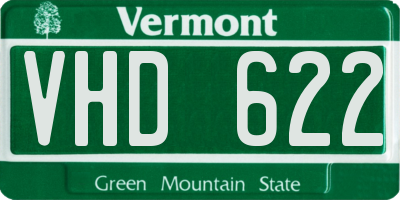 VT license plate VHD622