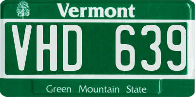 VT license plate VHD639