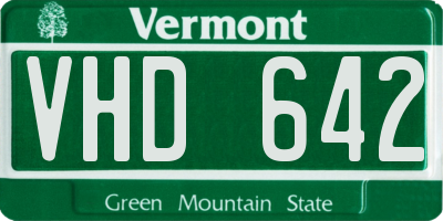 VT license plate VHD642