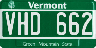 VT license plate VHD662