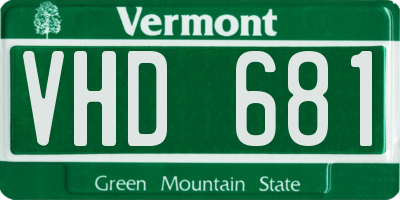 VT license plate VHD681