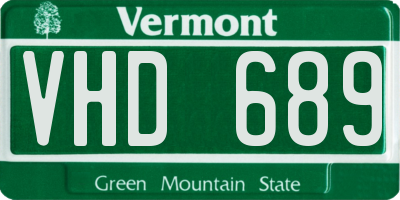 VT license plate VHD689