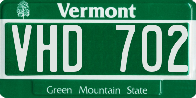 VT license plate VHD702