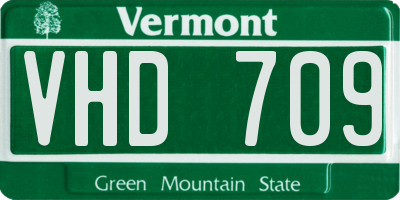 VT license plate VHD709