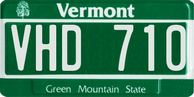 VT license plate VHD710