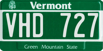 VT license plate VHD727