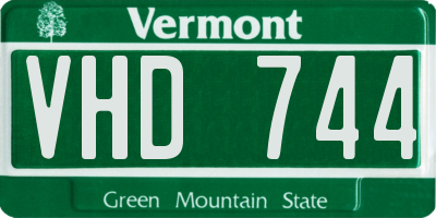 VT license plate VHD744