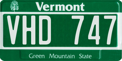 VT license plate VHD747