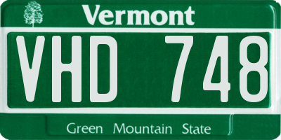 VT license plate VHD748