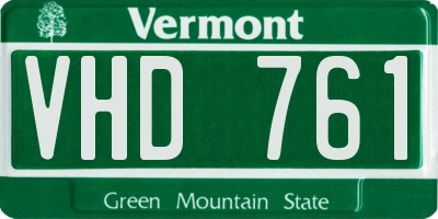 VT license plate VHD761