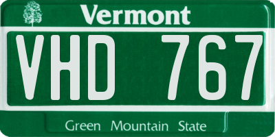 VT license plate VHD767