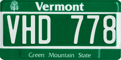 VT license plate VHD778