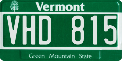 VT license plate VHD815
