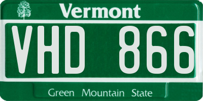 VT license plate VHD866