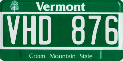 VT license plate VHD876