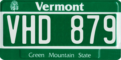 VT license plate VHD879