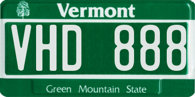 VT license plate VHD888