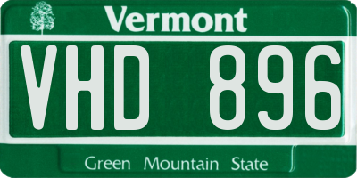 VT license plate VHD896