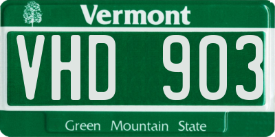 VT license plate VHD903