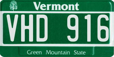 VT license plate VHD916