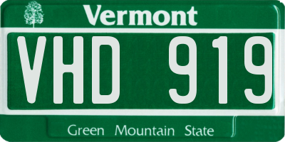 VT license plate VHD919